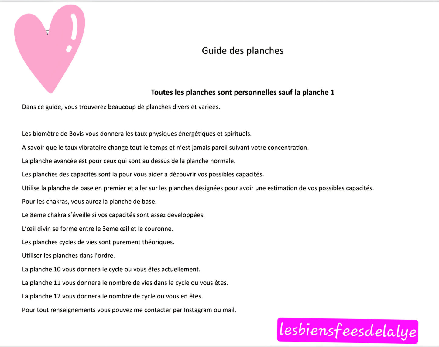 Planches divinatoire