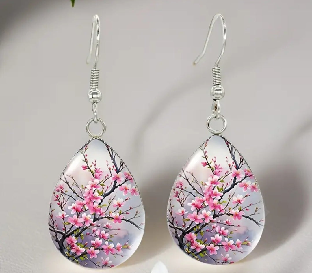 Boucles d'oreilles pecher de cerisier